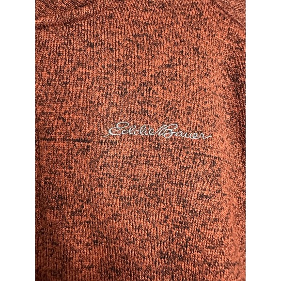 Eddie Bauer Mens Quarter Zip Pullover Sweater Orange‎ Heathered M - Picture 2 of 8